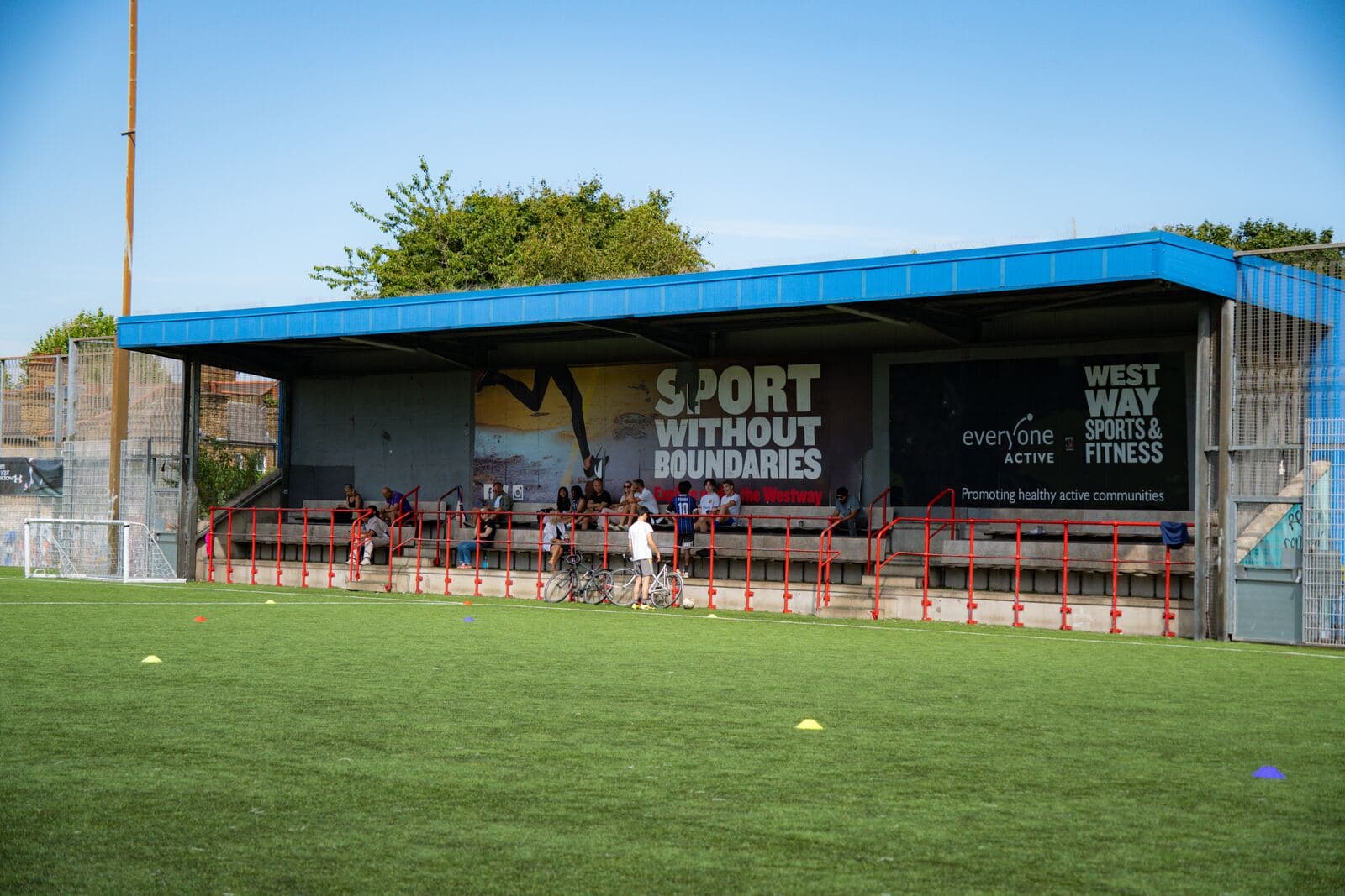 The covered stand and 4G pitch at Westway Sports & Fitness Centre, Shepherd's Bush